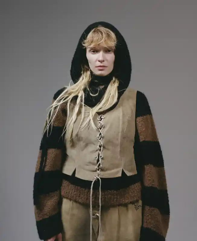 Knit Hoody: Petar Petrov, Classic Austrian Leather Set: Artist's Own