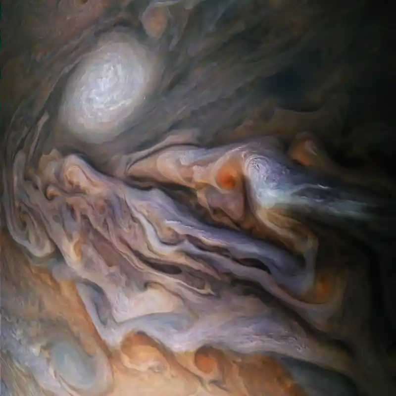 Wolken am Jupiter, Nahaufnahme